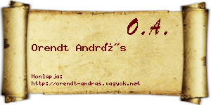 Orendt András névjegykártya